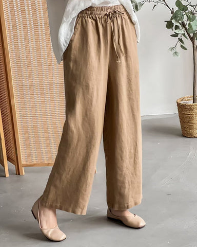 100% Linen Wide Wide Leg Pants