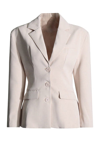 Effortless Elegancev Collar Long-sleeved Single-breasted Suit (casual)