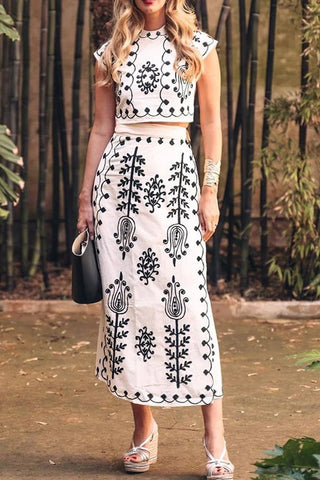 Printed Resort-style Two-piece Dress