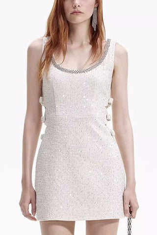 Timeless Appeal Crew Neck Sleeveless Sequin Dress