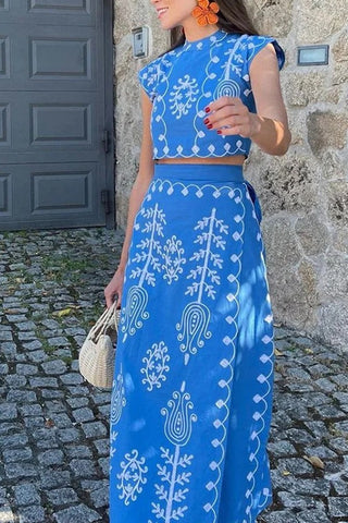 Printed Resort-style Two-piece Dress