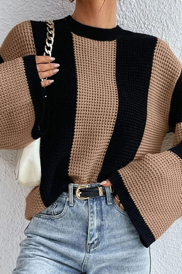 Ultimate Softness Crew Neck Long Sleeve Striped Sweater