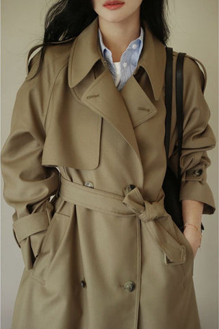 Pre Order Effortless Errands Solid Color V-neck trench coat