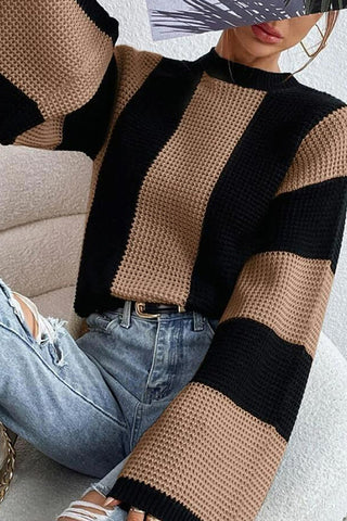 Ultimate Softness Crew Neck Long Sleeve Striped Sweater