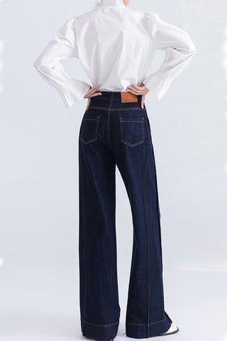 Timeless Appeal Sleeveless Vest and Denim Pants Suit