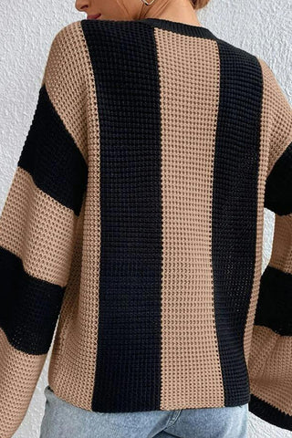 Ultimate Softness Crew Neck Long Sleeve Striped Sweater