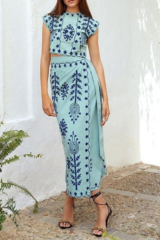 Printed Resort-style Two-piece Dress