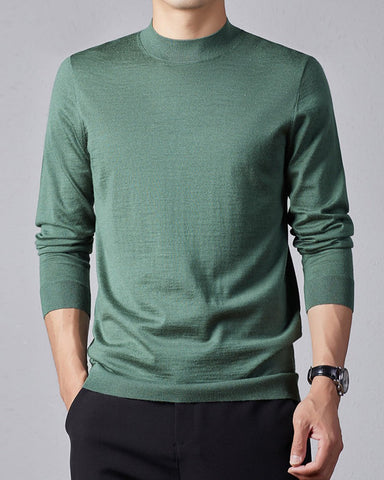 Men's Ultra Fine Merino Wool Mock Turtle Neck Jumper