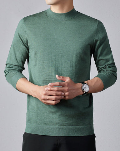 Men's Ultra Fine Merino Wool Mock Turtle Neck Jumper