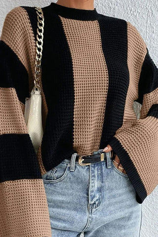 Ultimate Softness Crew Neck Long Sleeve Striped Sweater