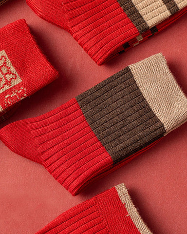 Red Winter Cashmere Socks