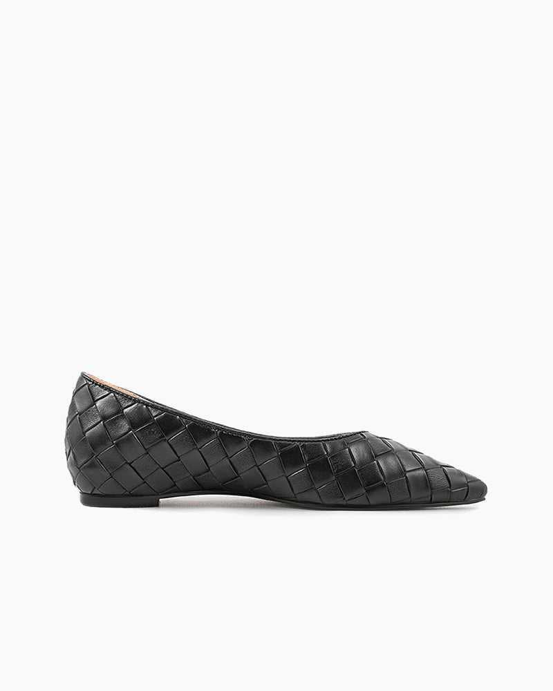 Pointed Toe Woven Height-enhancing Flat Shoes