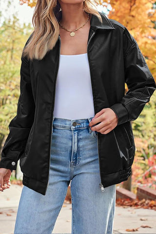 Sleek & Stylish Oversized  Loose Long Sleeve Motorcycle Jacket