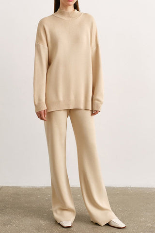 Cozy Solid Split Sweater & Pants Set