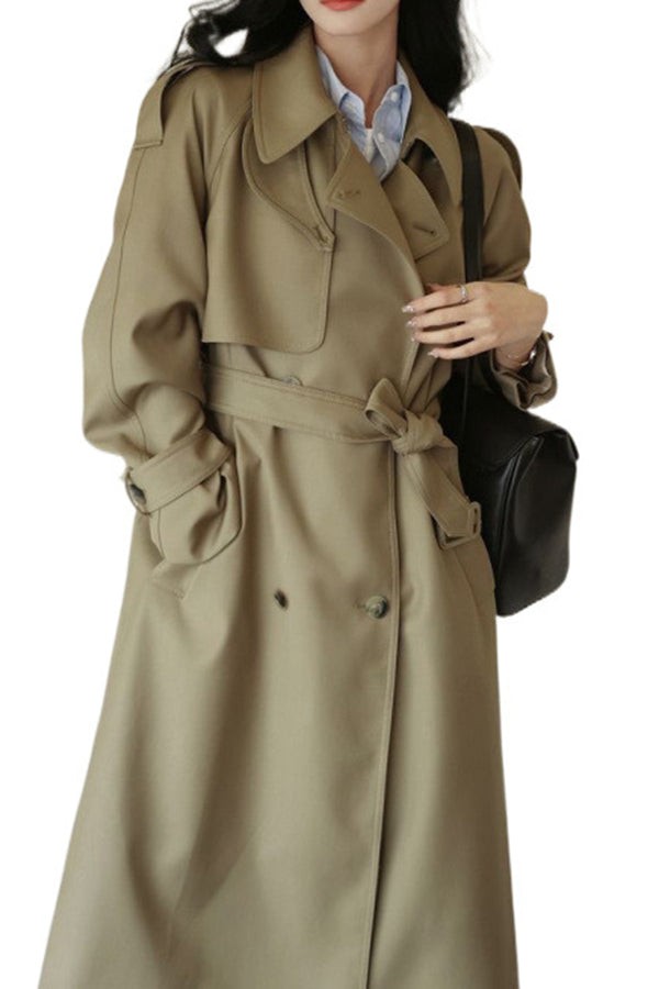 Pre Order Effortless Errands Solid Color V-neck trench coat