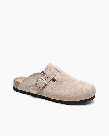 Suede Casual Adjustable Strap Clogs Mules