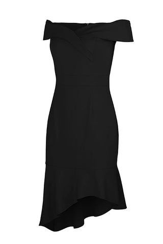 Black Off-shoulder Tight fishtail Dress