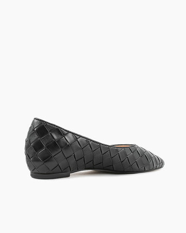 Pointed Toe Woven Height-enhancing Flat Shoes