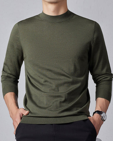 Men's Ultra Fine Merino Wool Mock Turtle Neck Jumper