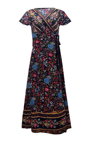 Sexy Bohemian Multi-patterned Flowy Maxi Dress