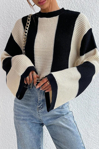 Ultimate Softness Crew Neck Long Sleeve Striped Sweater