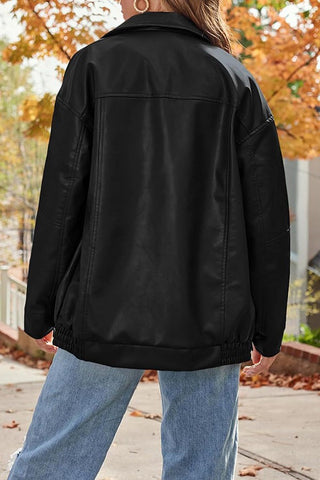 Sleek & Stylish Oversized  Loose Long Sleeve Motorcycle Jacket