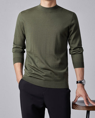 Men's Ultra Fine Merino Wool Mock Turtle Neck Jumper