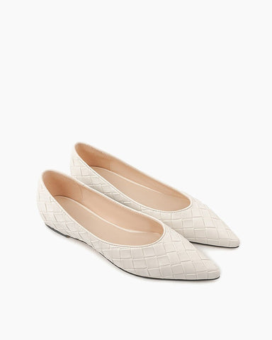 Pointed Toe Woven Height-enhancing Flat Shoes