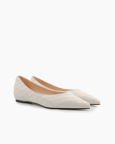 Pointed Toe Woven Height-enhancing Flat Shoes