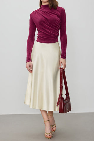 Timeless Grace Satin High Waist Fishtail Skirt