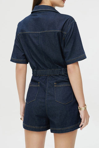 Denim Dlue Retro High Waist Jumpsuit Suit