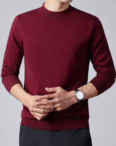 Men's Ultra Fine Merino Wool Mock Turtle Neck Jumper