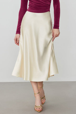 Timeless Grace Satin High Waist Fishtail Skirt