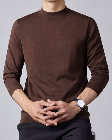 Men's Ultra Fine Merino Wool Mock Turtle Neck Jumper