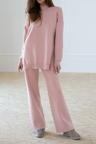 Cozy Solid Split Sweater & Pants Set