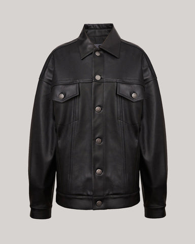 Loose-fitting Lapel Sheepskin Motorcycle Jacket