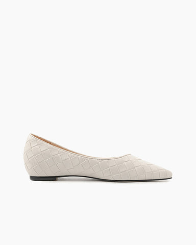 Pointed Toe Woven Height-enhancing Flat Shoes