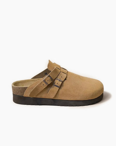 Soft Leather Thick-soled Half-slip Birkenstocks