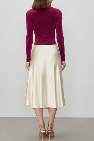 Timeless Grace Satin High Waist Fishtail Skirt