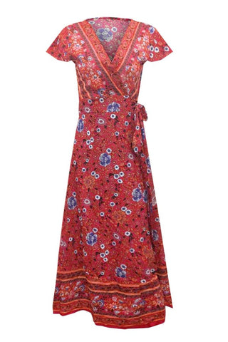 Sexy Bohemian Multi-patterned Flowy Maxi Dress