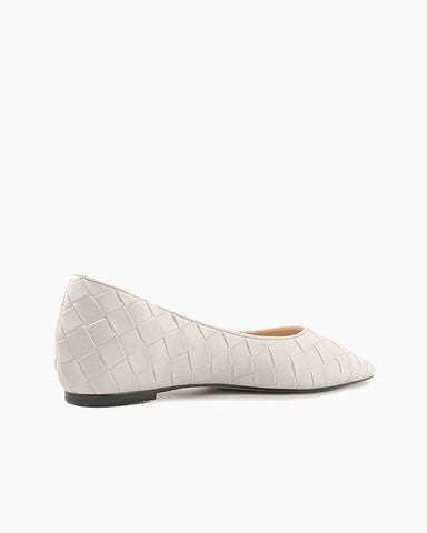 Pointed Toe Woven Height-enhancing Flat Shoes