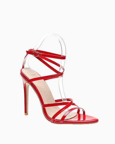 Patent-Leather-Solid-Color-High-Heeled-Sandals