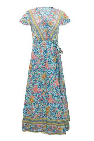 Sexy Bohemian Multi-patterned Flowy Maxi Dress