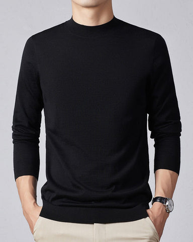 Men's Ultra Fine Merino Wool Mock Turtle Neck Jumper