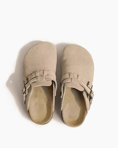 Soft Leather Thick-soled Half-slip Birkenstocks