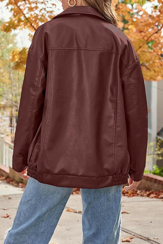 Sleek & Stylish Oversized  Loose Long Sleeve Motorcycle Jacket