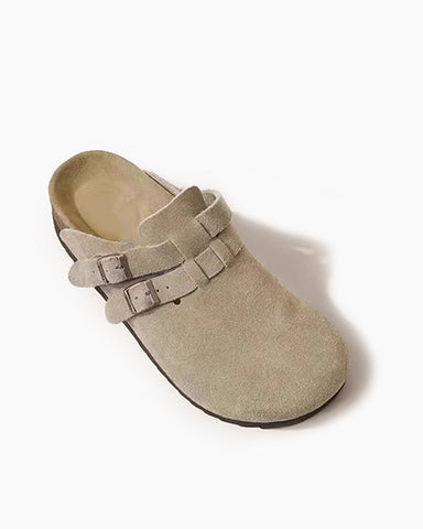 Soft Leather Thick-soled Half-slip Birkenstocks