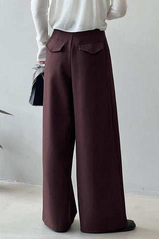 Elegant and simple Suited wide-legged pants