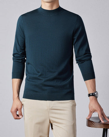 Men's Ultra Fine Merino Wool Mock Turtle Neck Jumper