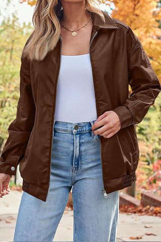 Sleek & Stylish Oversized  Loose Long Sleeve Motorcycle Jacket